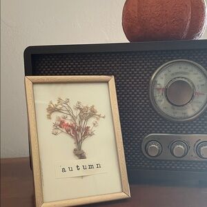 Gold Framed Autumn Floral Art Pressed Flowers Fall Decor